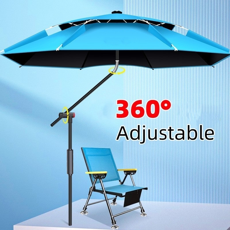 Parasol Umbrella Large - 2.0-2.6M Blue Fishing Umbrella Outdoor Sunshade