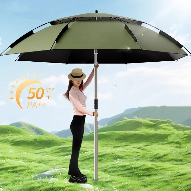 Parasol Umbrella Large - 2.0-2.6M Fishing Parasol 201 Stainless Steel