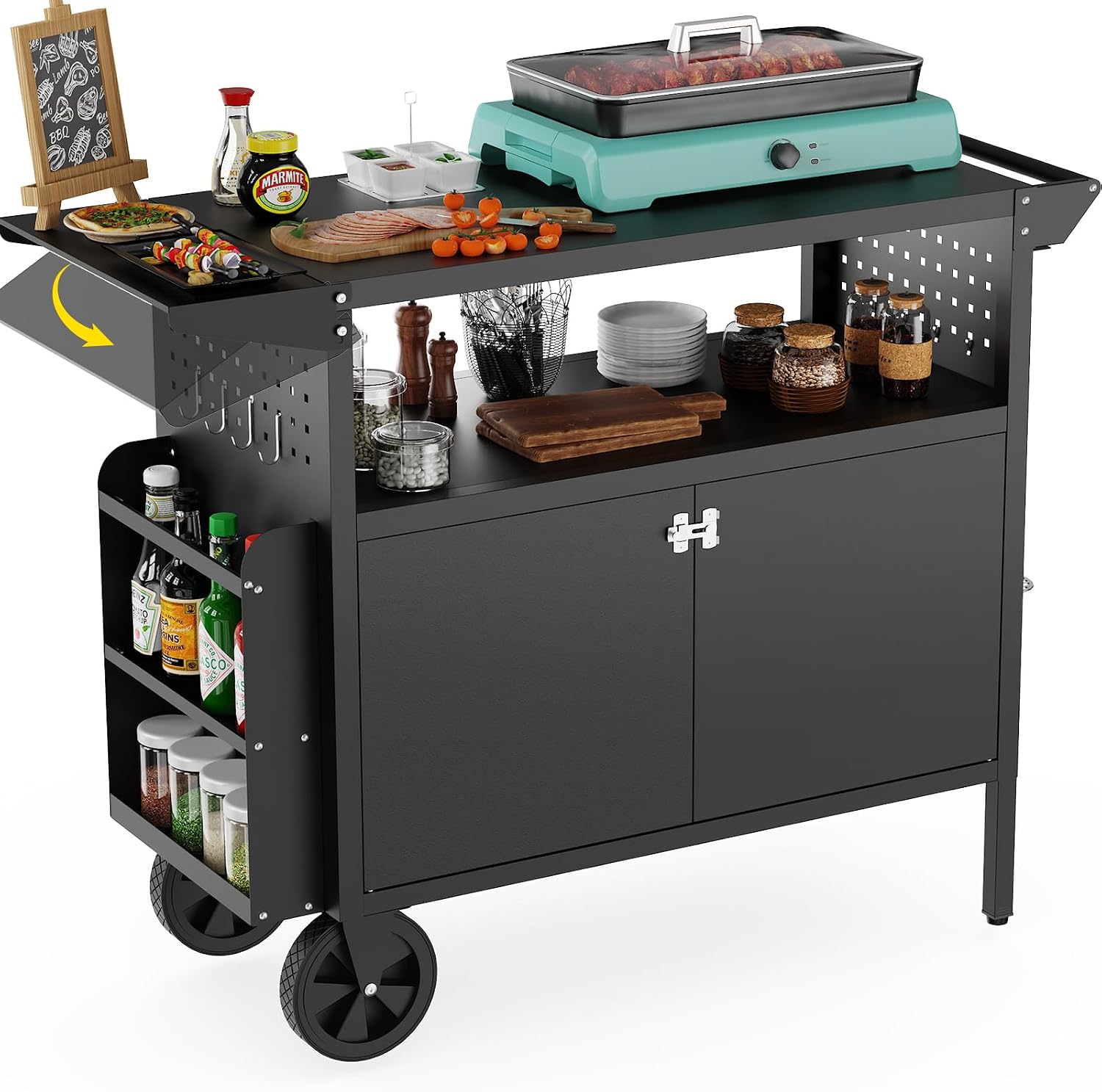Outdoor Grill Cart Table With  - Outdoor Furniture Table 评论和价格