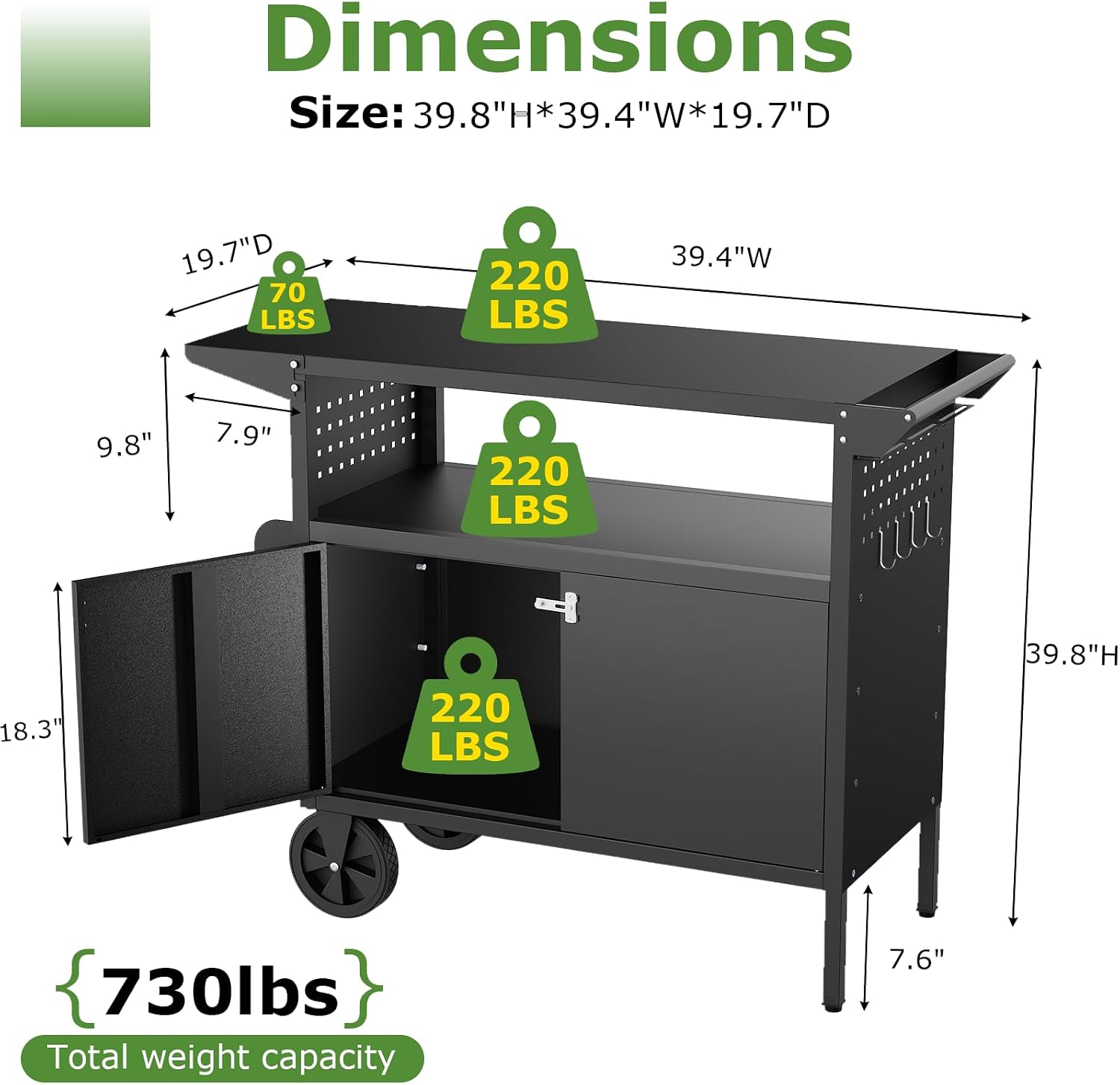 Outdoor Grill Cart Table With  - Outdoor Furniture Table 评论和价格