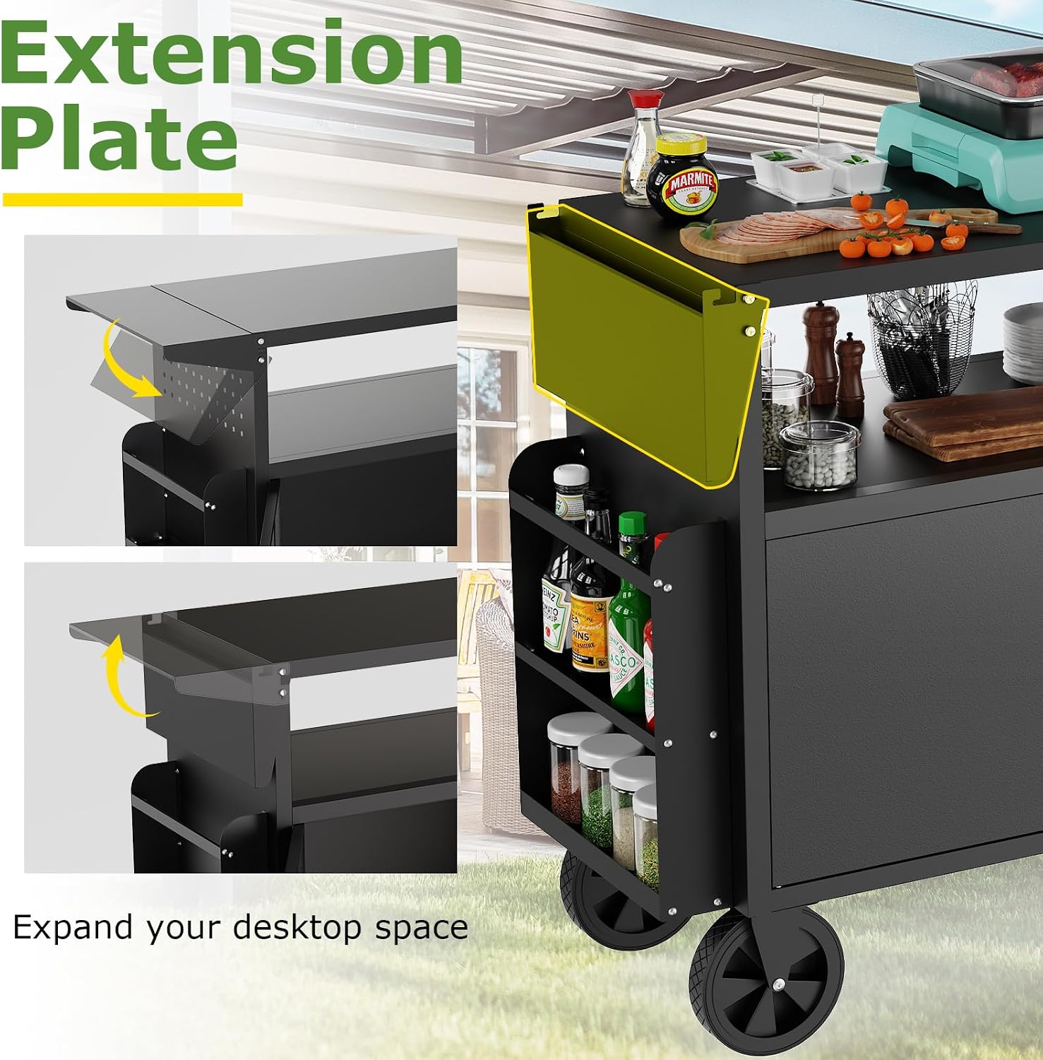 Outdoor Grill Cart Table With  - Outdoor Furniture Table 评论和价格