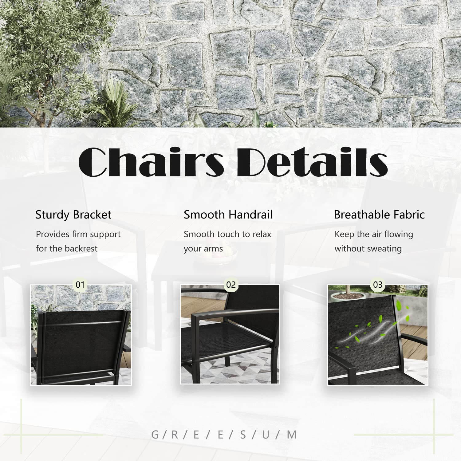 3-Piece Patio Furniture Set Ou - Outdoor Furniture Table 评论和价格