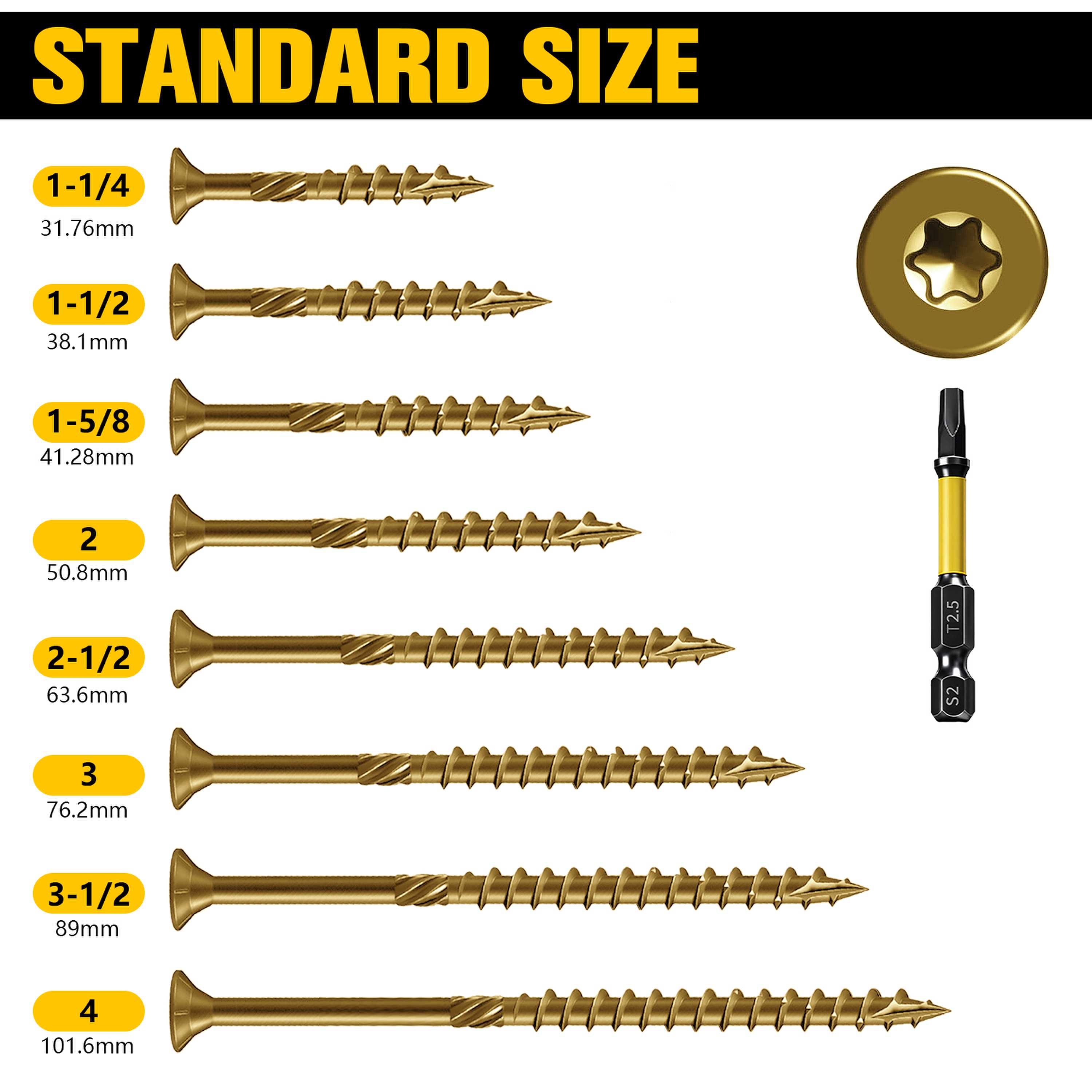VKKM 70Pcs #10×4 Inch Golden T - Outdoor Furniture Diy 评论和价格