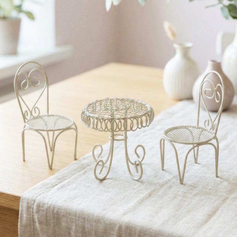 1/3Pcs Dollhouse Garden Displa - Outdoor Furniture Table 评论和价格