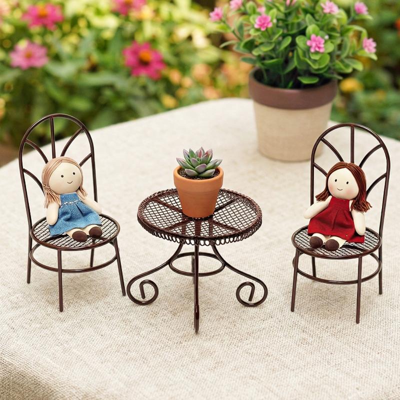 1/3Pcs Dollhouse Garden Displa - Outdoor Furniture Table 评论和价格