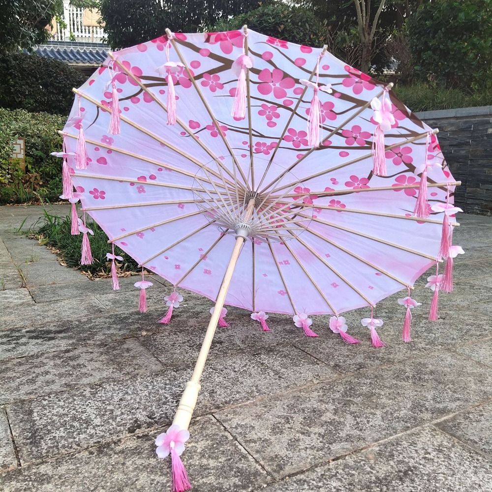 Chinese Japanese Art Silk Para - Parasol Umbrella Large 评论和价格